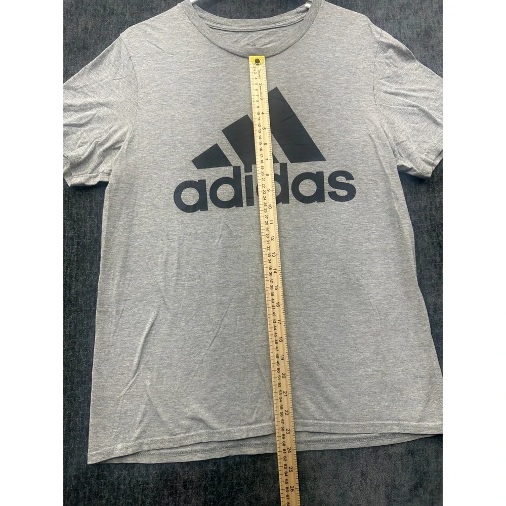 Adidas Amplifier Tee Shirt Mens Medium Gray Cotton Performance Badge Of Sport